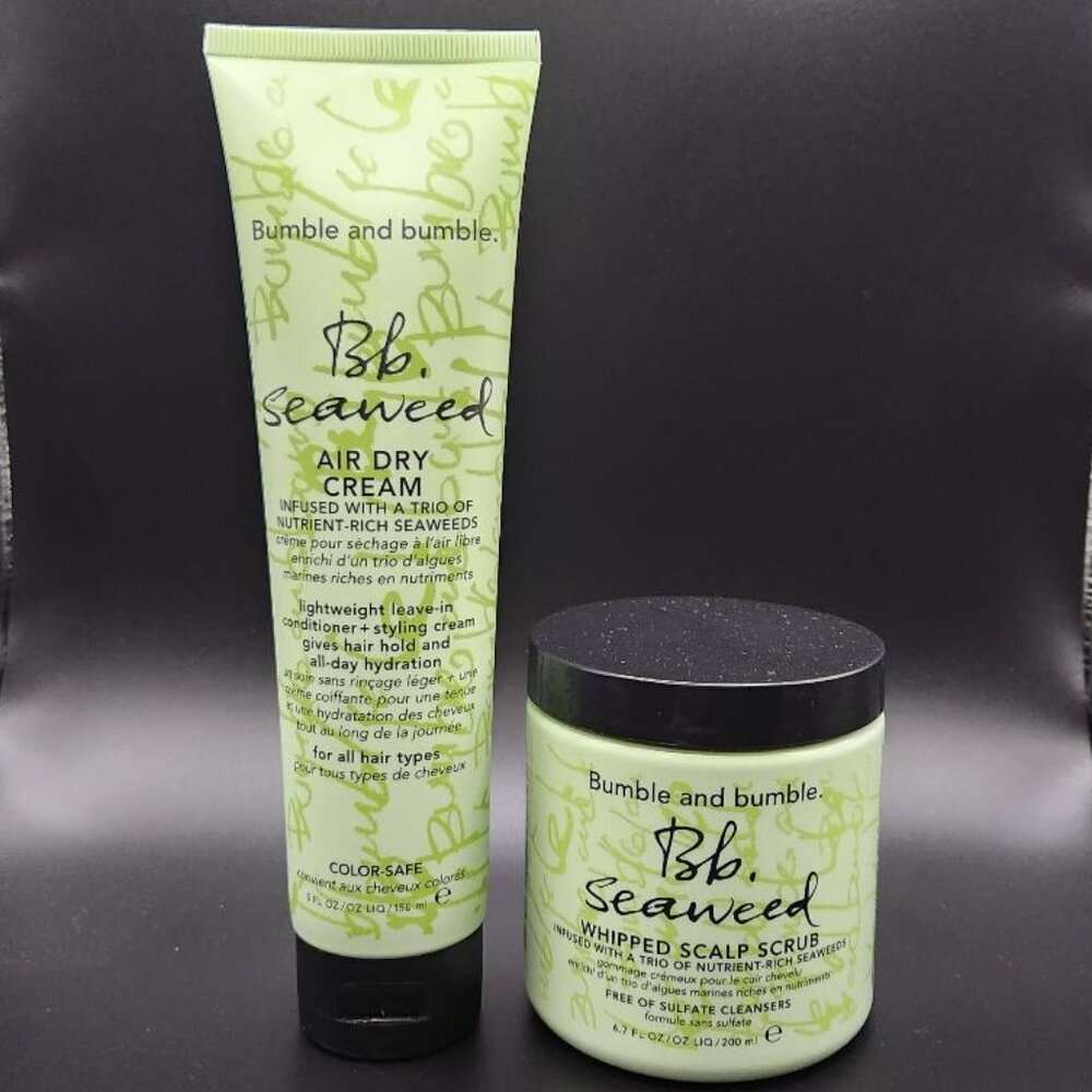 2 pc Bumble and Bumble Seaweed Hair products Whipped Scalp Scrub & Air Dry Cream